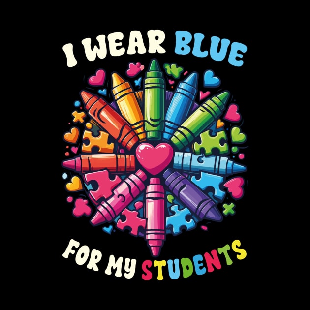 I Wear Blue For My Students Autism Awareness Puzzles for Teacher by JUST PINK