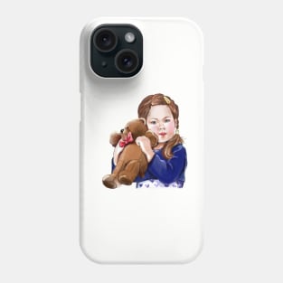 Little lady with a teddy bear. Phone Case