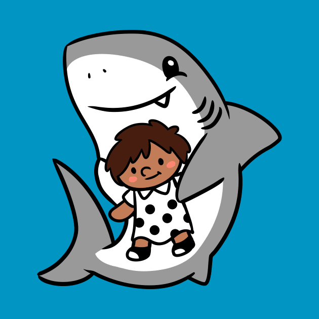 Shark Pup Morgan & Their Doll (Medium Tones, Shag, Smock Dress) by Pop & Purr