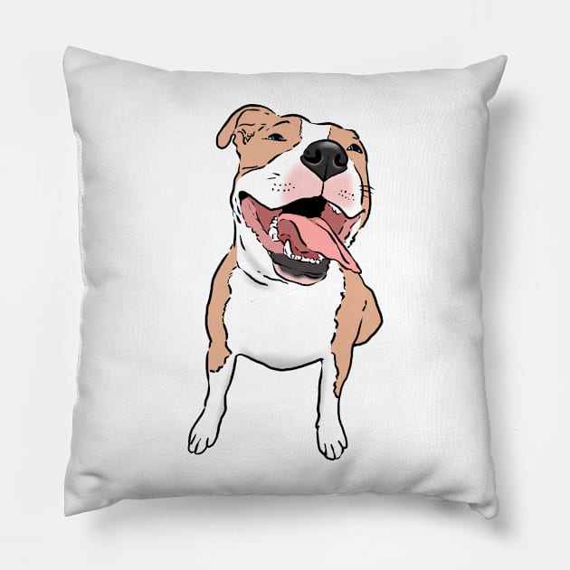 Happy Smiling Pitbull Pillow by sockdogs