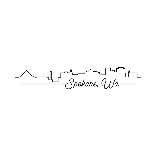 Spokane Cityscape Line Art by SkySlate