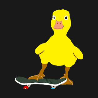 Cute yellow duck likes playing skateboard T-Shirt