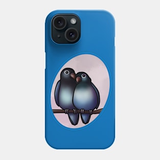 Lovebirds blue Phone Case