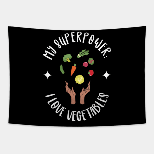 I Love Vegetables T-shirt Design Tapestry