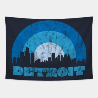 Detroit Vintage Sunrise - Football Colors Tapestry