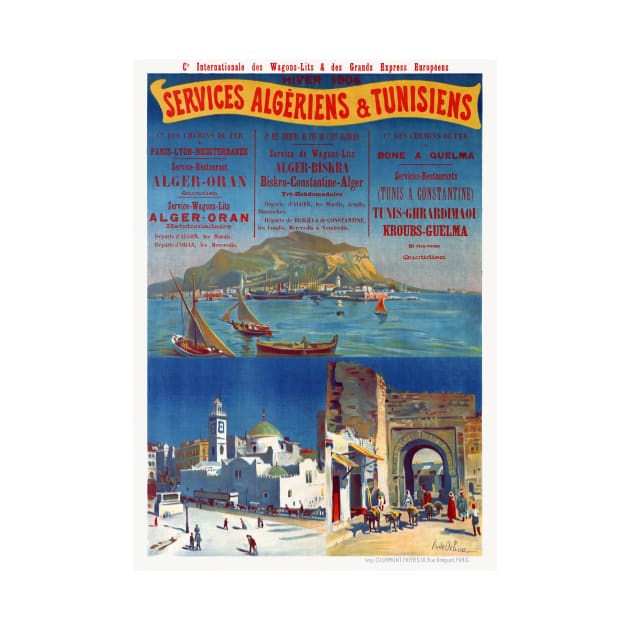 Services Algériens et Tunisiens Vintage Poster 1904 by vintagetreasure