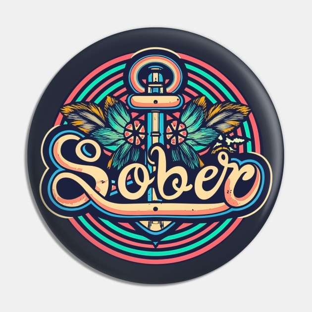 Sober Old School Tattoo Anchor Pin by SOS@ddicted