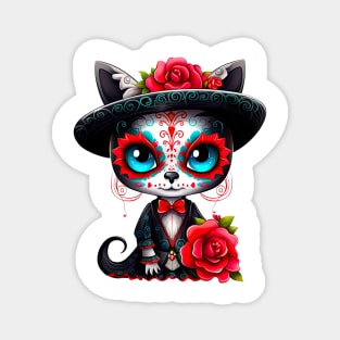 Dia de los Muertos Cat #7 Magnet