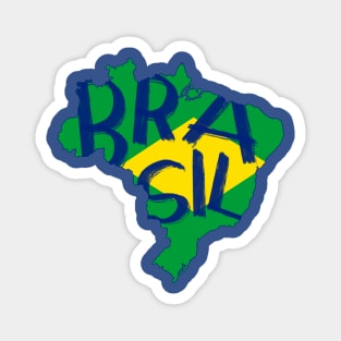 Brazil country typography Magnet