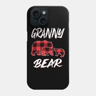 Granny Bear Red Plaid Christmas Pajama Matching Family Gift Phone Case