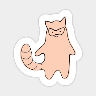 Cute Silly Simple Minimalist Pastel Orange Racoon Magnet