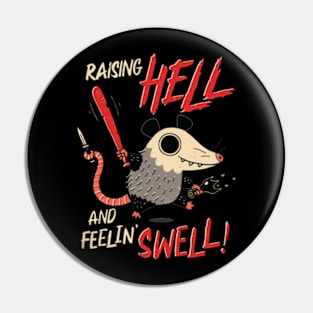 raising Hell T shirt Pin