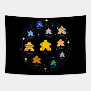 Meeple Board Game Solar System Planets Tapestry