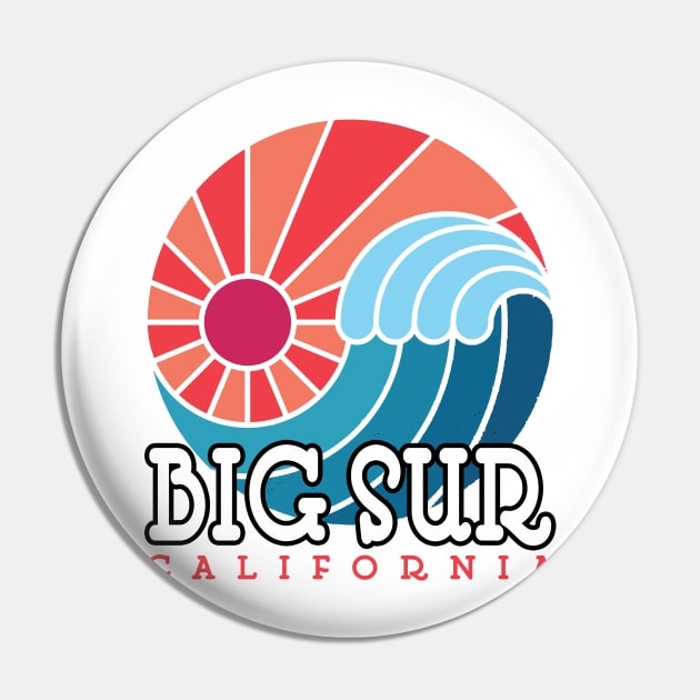 Big Sur California Wave Pin by Happy Shirt