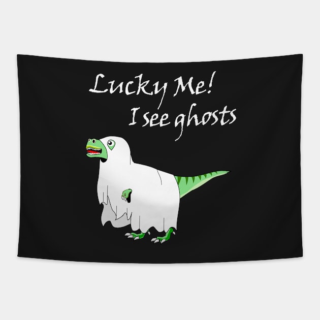 Lucky me I see ghosts Tapestry by denip