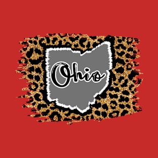 State of Ohio Leopard Print T-Shirt