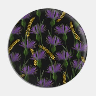 Purple cornflowers Pin