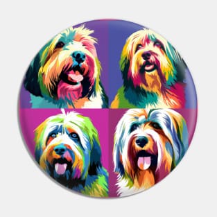 Tibetan Terrier Pop Art - Dog Lover Gifts Pin