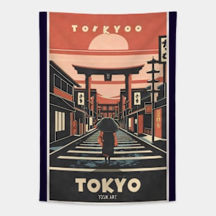 Vintage temple in Tokyo Japan Tapestry