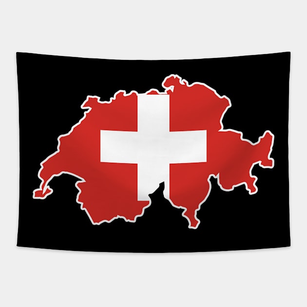 Switzerland map flag designs Tapestry by D_designs