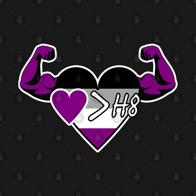 Strong Heart: Love Is Greater Than Hate (Asexual Pride) by Zogar77