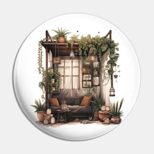 Dark Boho House - Plants & Succulent - Watercolor Pin