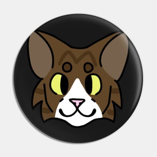 Brown and White Tabby Cat Pin