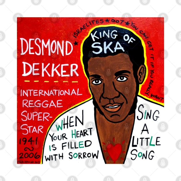 Desmond Dekker ska reggae folk art by krusefolkart