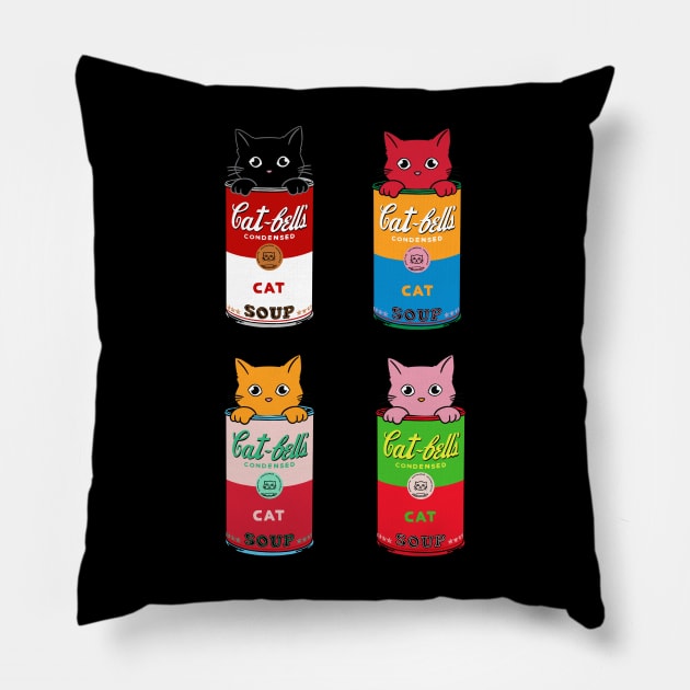 Cats pop art Pillow by coffeeman