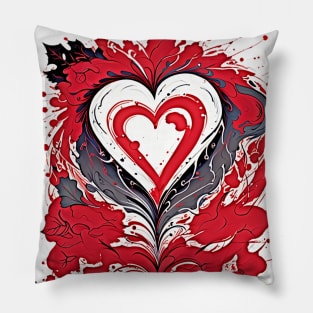 Abstraction love red heart Pillow
