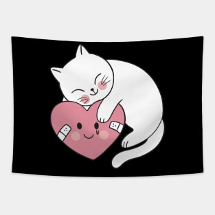 cat sleeping love Tapestry