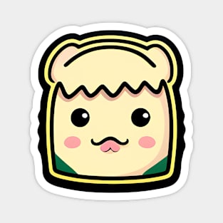 Cute toast monster in cartoon silly style, kawaii and chibi Magnet