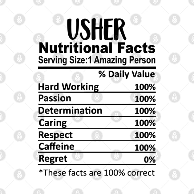 Usher Nutrition Facts Funny by HeroGifts