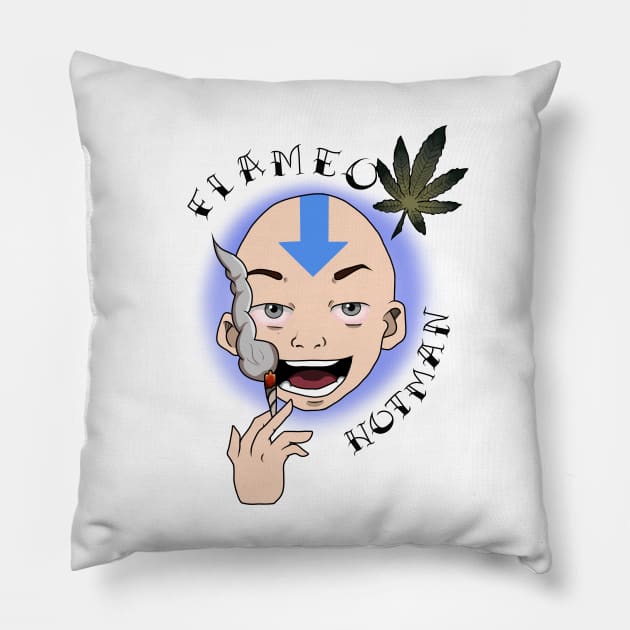 Stoner Aang- Flameo Hotman! Pillow by ginglederf