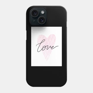 "Love" Graphic Design Teeshirt Phone Case