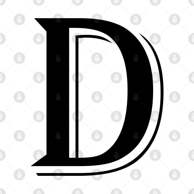 Black Letter D in vintage style by Classical