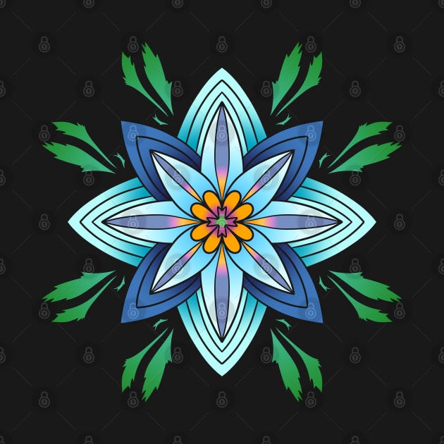 Floral Design - Teal Blue by SoraLorr