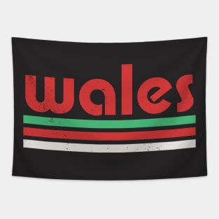 Retro Wales Football // Proud Welsh Vintage Grunge Word Art Tapestry