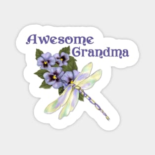 Purple Pansies for Awesome Grandma Magnet