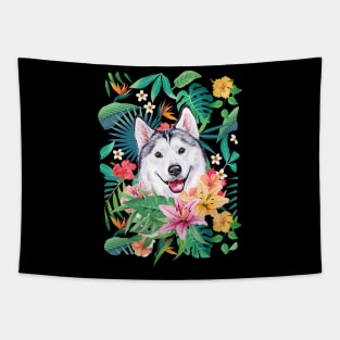 Tropical Siberian Husky 7 Tapestry