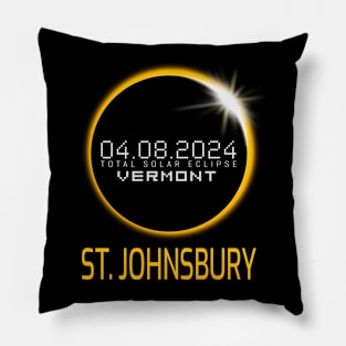 ST. JOHNSBURY Vermont Total Solar Eclipse April 8 2024 Pillow