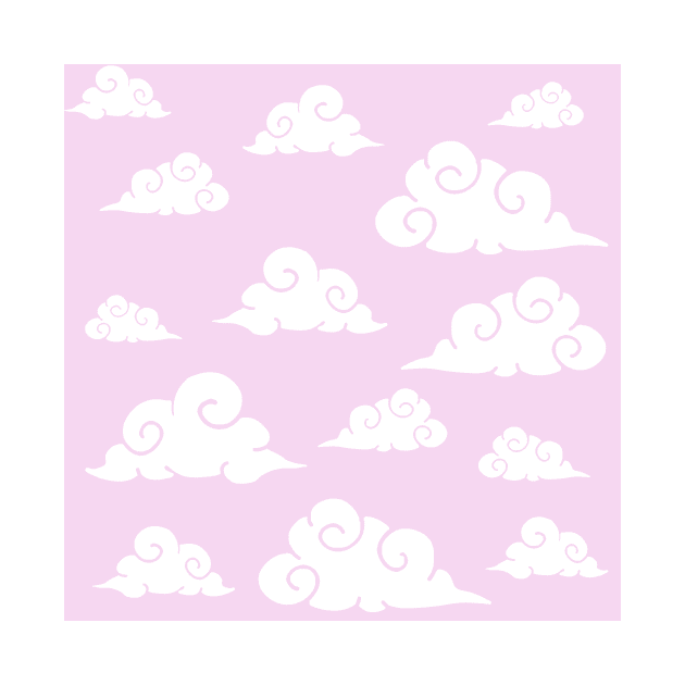 Pastel pink cloud print by ballooonfish