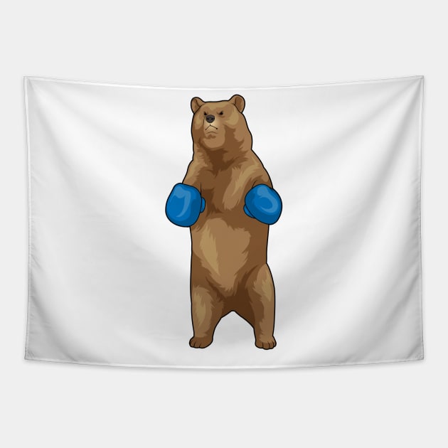 Bear Boxer Boxing gloves Tapestry by Markus Schnabel