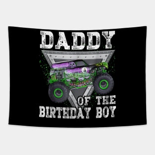 Daddy Of The Birthday Boy Monster Truck Birthday Family Tapestry