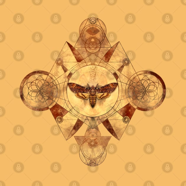 Death-head Hawkmoth in Sacred Geometry Ornament by Nartissima