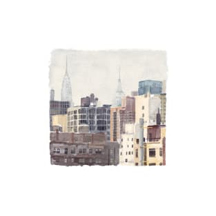 Mixed media painting of Manhattan, New York. T-Shirt