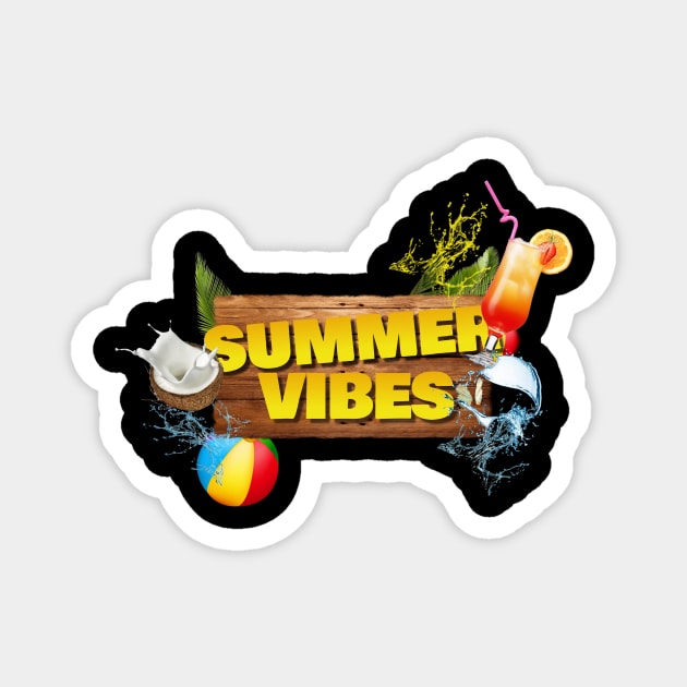 Summer vibes Magnet by Pieartscreation