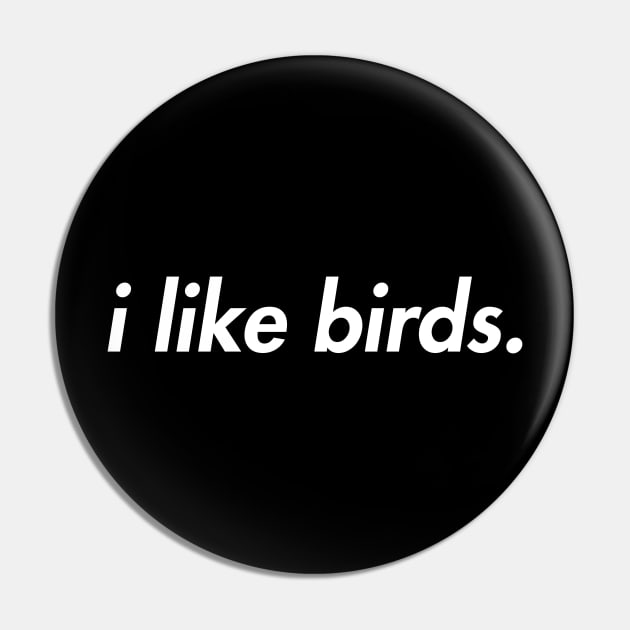 I Like Birds Minimalist Pin by lightbulbmcoc