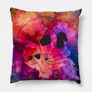 💀🤯beautiful exploding skull design - psychedelic, skeleton, halloween Pillow