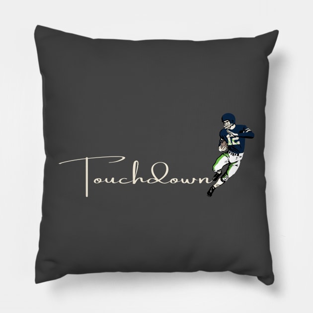 Touchdown Seahawks! Pillow by Rad Love